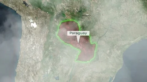 Paraguay Map - Clouds Effect Stock-Footage 267544783