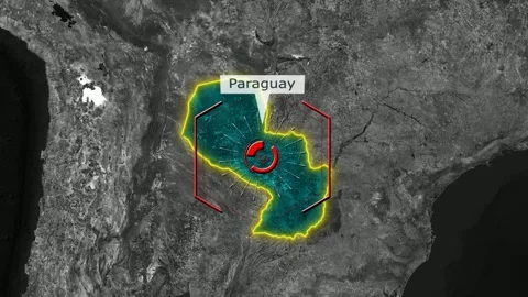Paraguay Map - Cyber Attack 스톡 동영상 268729941