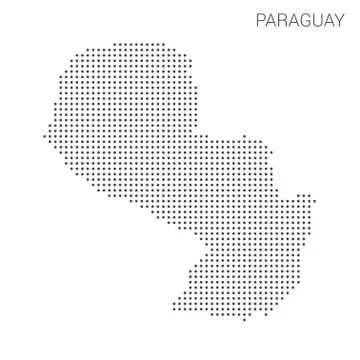 Paraguay map dotted on white background vector isolated Stock Illustration