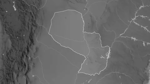 Paraguay map - drive. Border. Grayscale. Stock Footage 241720543