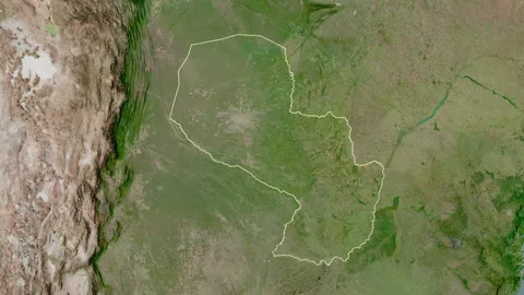 Paraguay map - drive. Border. Satellite. Stock Footage 241720452