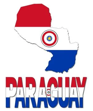 Paraguay map flag and text illustration イラスト素材