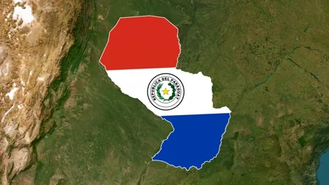 Paraguay Map with flag animation, Map paraguay Stock Footage 302896301