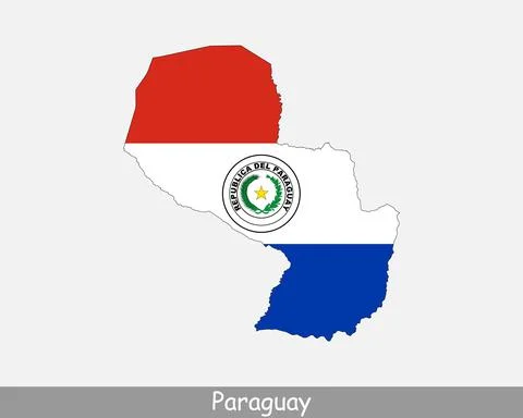 Paraguay Map Flag Ilustração Stock