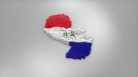 Paraguay Map with Flag Intro Background Stock Footage 315163500