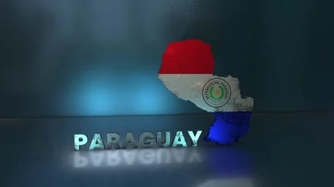 Paraguay Map Stock Footage 283074248