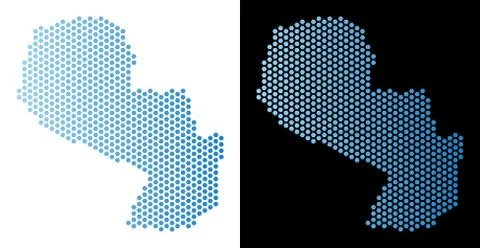 Paraguay Map Hexagonal Mosaic イラスト素材