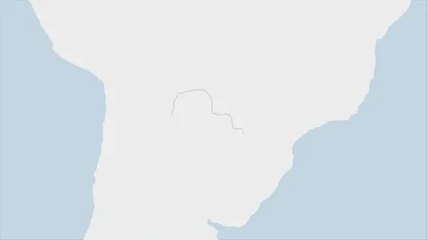 Paraguay map highlighted in Paraguay flag colors and pin of country capital Stock Footage 126922073