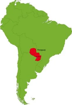 Paraguay map 스톡 일러스트