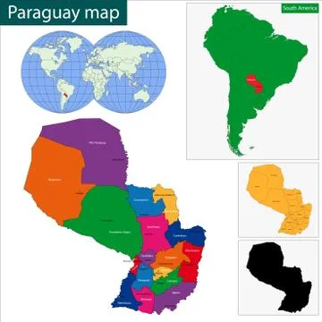 Paraguay map イラスト素材