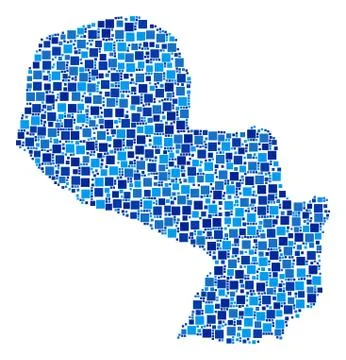 Paraguay Map Mosaic of Pixels Illustrazione stock