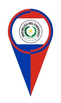 Paraguay Map Pointer Location Flag Illustrazione stock