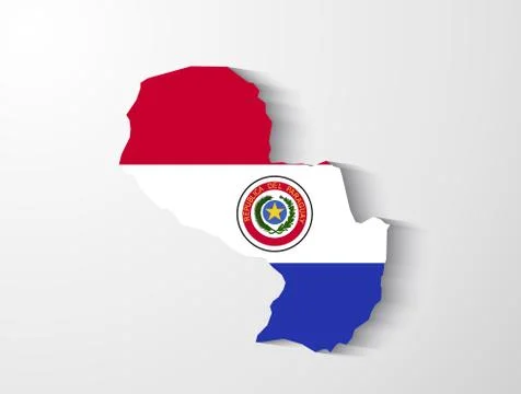 Paraguay map with shadow effect presentation Stock Illustration