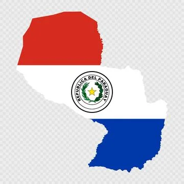 Paraguay map silhouette with flag. イラスト素材