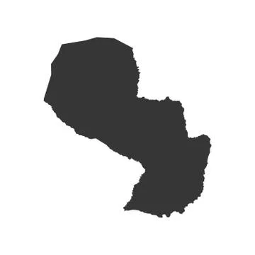 Paraguay map silhouette Stock Illustration