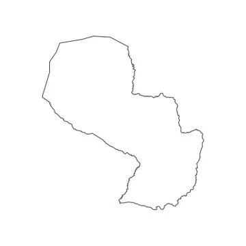 Paraguay map silhouette Illustrazione stock