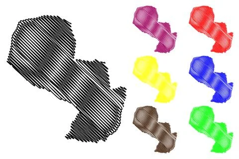 Paraguay map vector イラスト素材