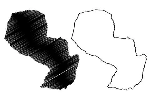 Paraguay map vector Stock Illustration