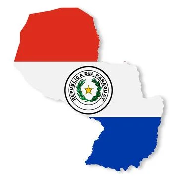 Paraguay map on white background with clipping path 3d illustration Stock Illustration