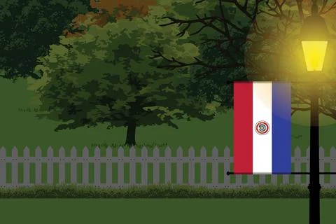 Paraguay Night Trees Lamp Vector Illustration Stock-Illustration