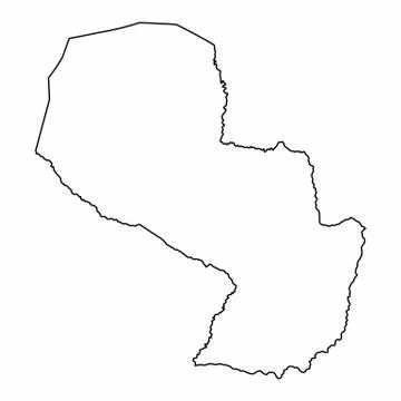 Paraguay outline map Stock Illustration