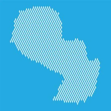 Paraguay population. Statistic map made from stick figure people Ilustración de archivo