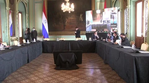Paraguay presents a poverty reduction plan, Asunción, PY - 12 Oct 2020 Video stock 203975520