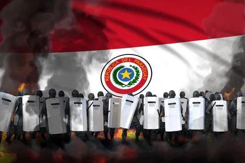 Paraguay protest fighting concept Stockillustratie
