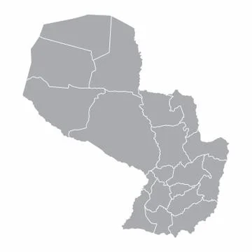 Paraguay provinces map Stock Illustration