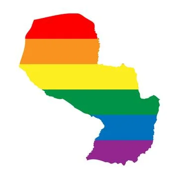 Paraguay rainbow vector map イラスト素材