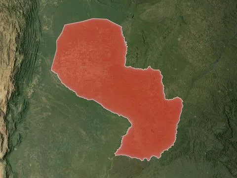 Paraguay on realistic map Ilustración de archivo