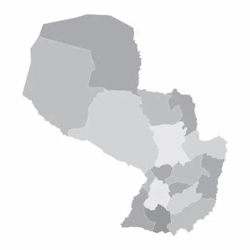 Paraguay regions map イラスト素材