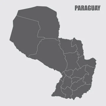 Paraguay regions map Stock Illustration