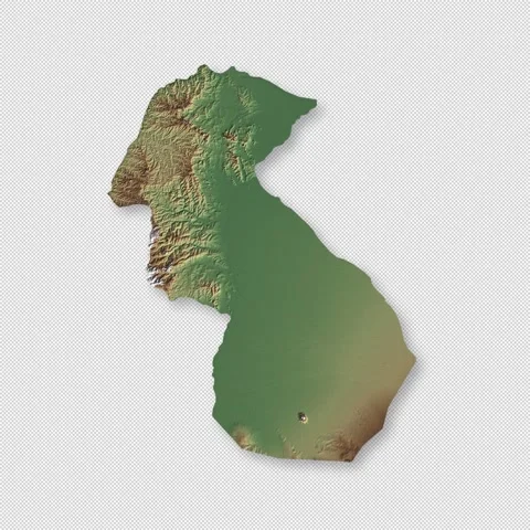 Paraguay Rotating 3D Relief Map Seamless Loop, Alpha Channel 4K Stock Footage 340704515