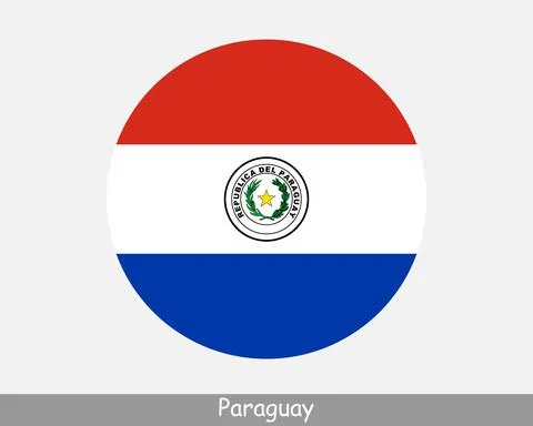 Paraguay Round Flag Stock Illustration