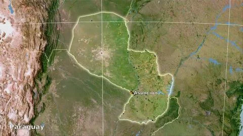 Paraguay, satellite C - composition Illustrazione stock