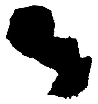 Paraguay Silhouette Map 库存插图