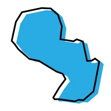 Paraguay simplified vector map Stock Illustration