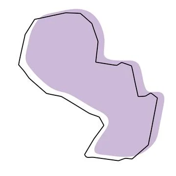 Paraguay simplified vector map 库存插图