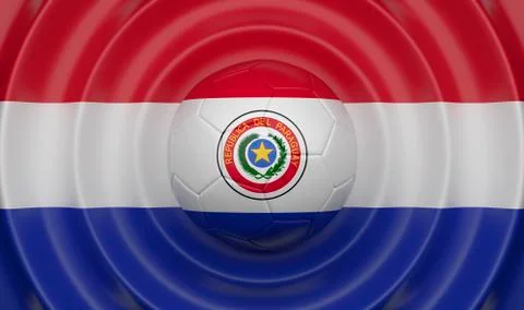 Paraguay, soccer ball, complementing the composition in the form of a flag Illustrazione stock