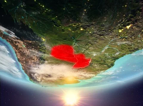 Paraguay with sun Illustrazione stock