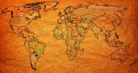 Paraguay territory on world map Ilustración de archivo