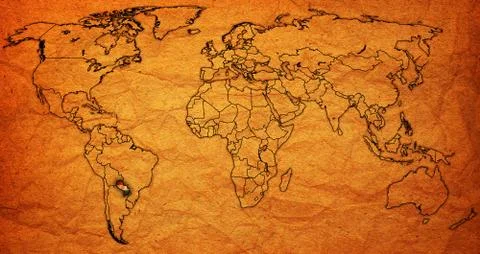 Paraguay territory on world map Stock Illustration