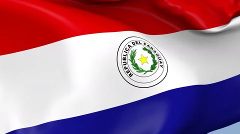 Paraguay Waving Flag Background Loop Stock Footage 64252771