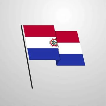 Paraguay waving Flag design vector background Stock Illustration