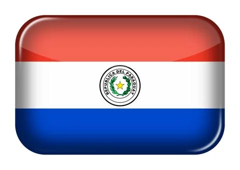 Paraguay web icon rectangle button Stock Illustration