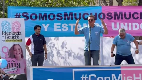 Paraguayan conservative groups call for prison sentences for those who promote t Stock Footage 348237524