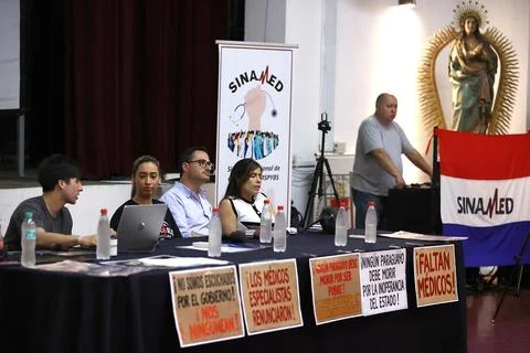 Paraguayan doctors meet to decide on strike over government proposal, Asuncion,  Stock Photos