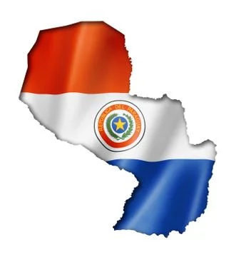 Paraguayan flag map 库存插图