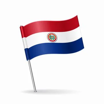 Paraguayan flag map pointer layout. Vector illustration. 库存插图
